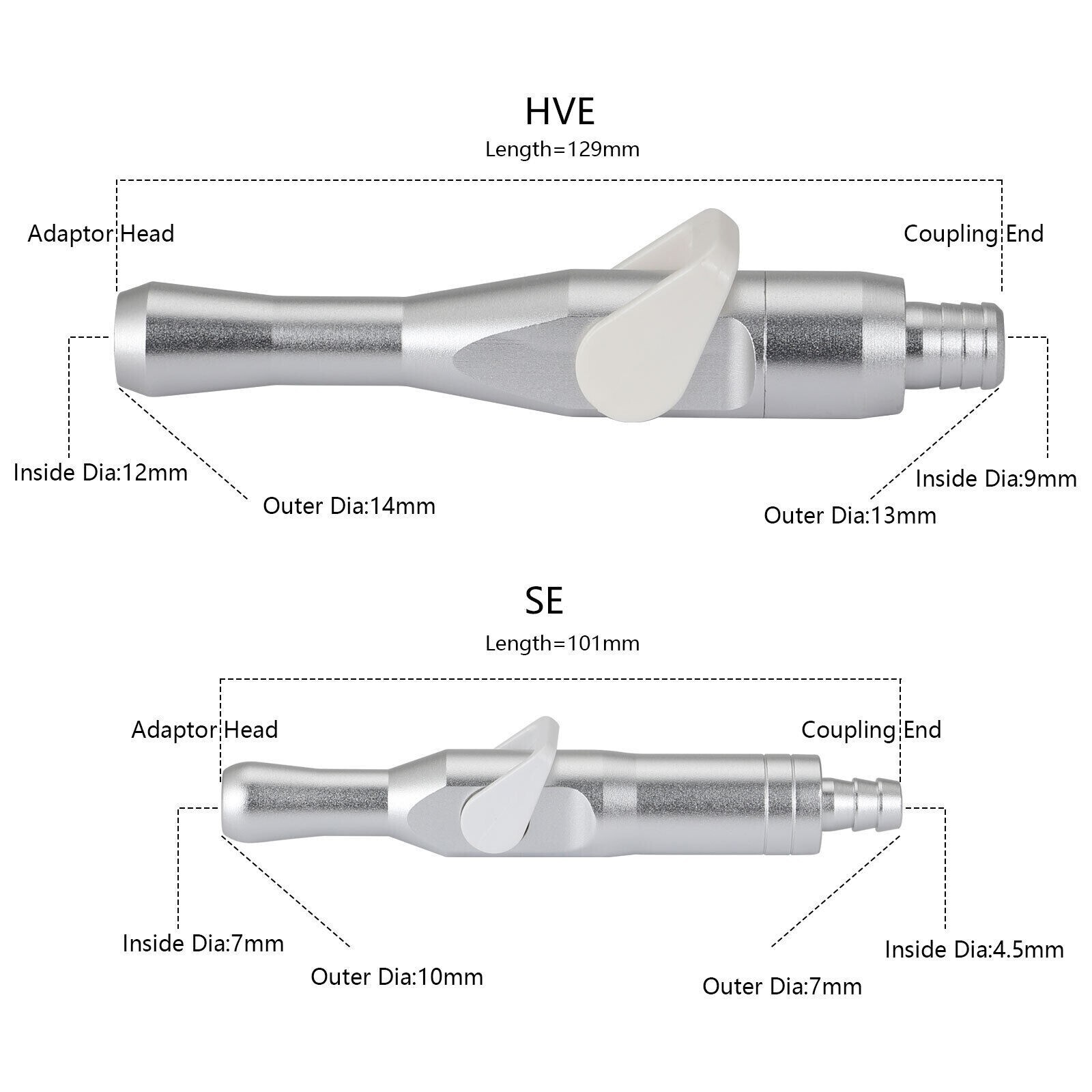 Dental Saliva Ejector Suction Valve Strong HVE/Weak SE Suction Tip Adapter