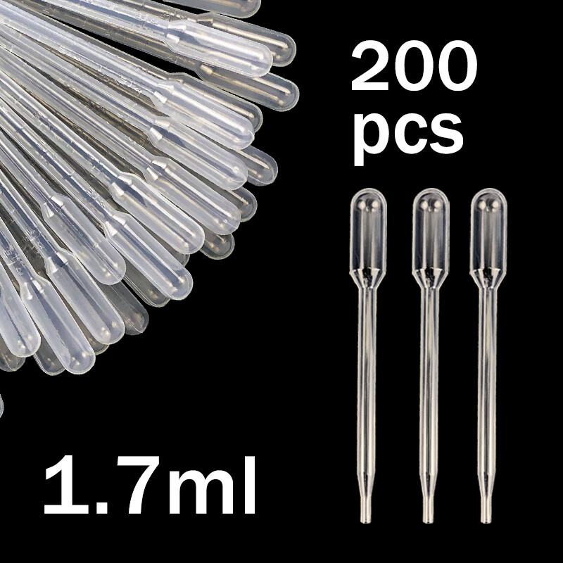 1.7ML Mini Plastic Transfer Pipettes, Oil & Paint, Eye Dropper Tool Pack of 200