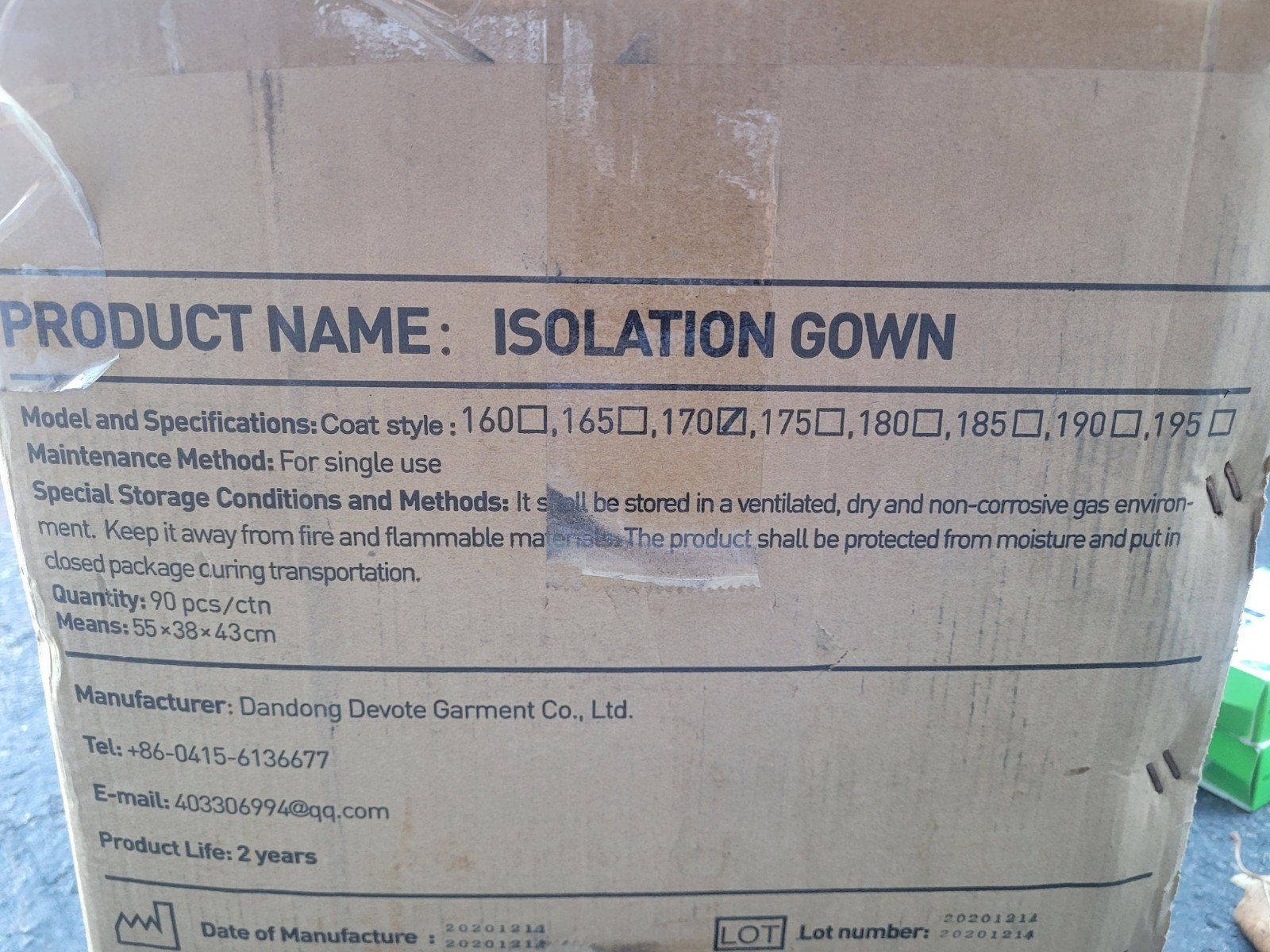 Box Of Insulation Gowns