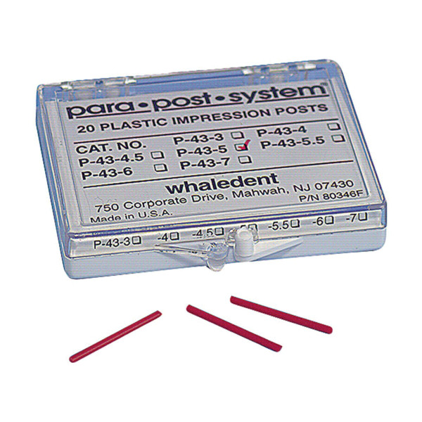 Coltene Whaledent P43-5 ParaPost Plastic Impression .050″ Red 20/Pk