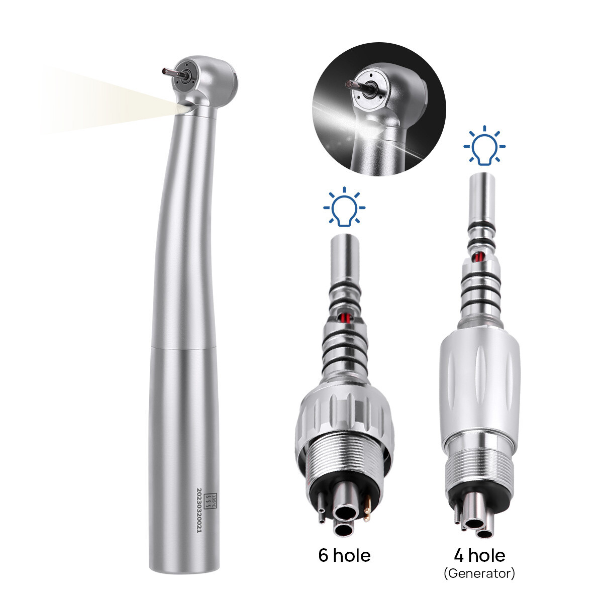 Dental LED Fiber Optic High Speed Handpiece /4/6Hole Quick Coupling fit for KAVO