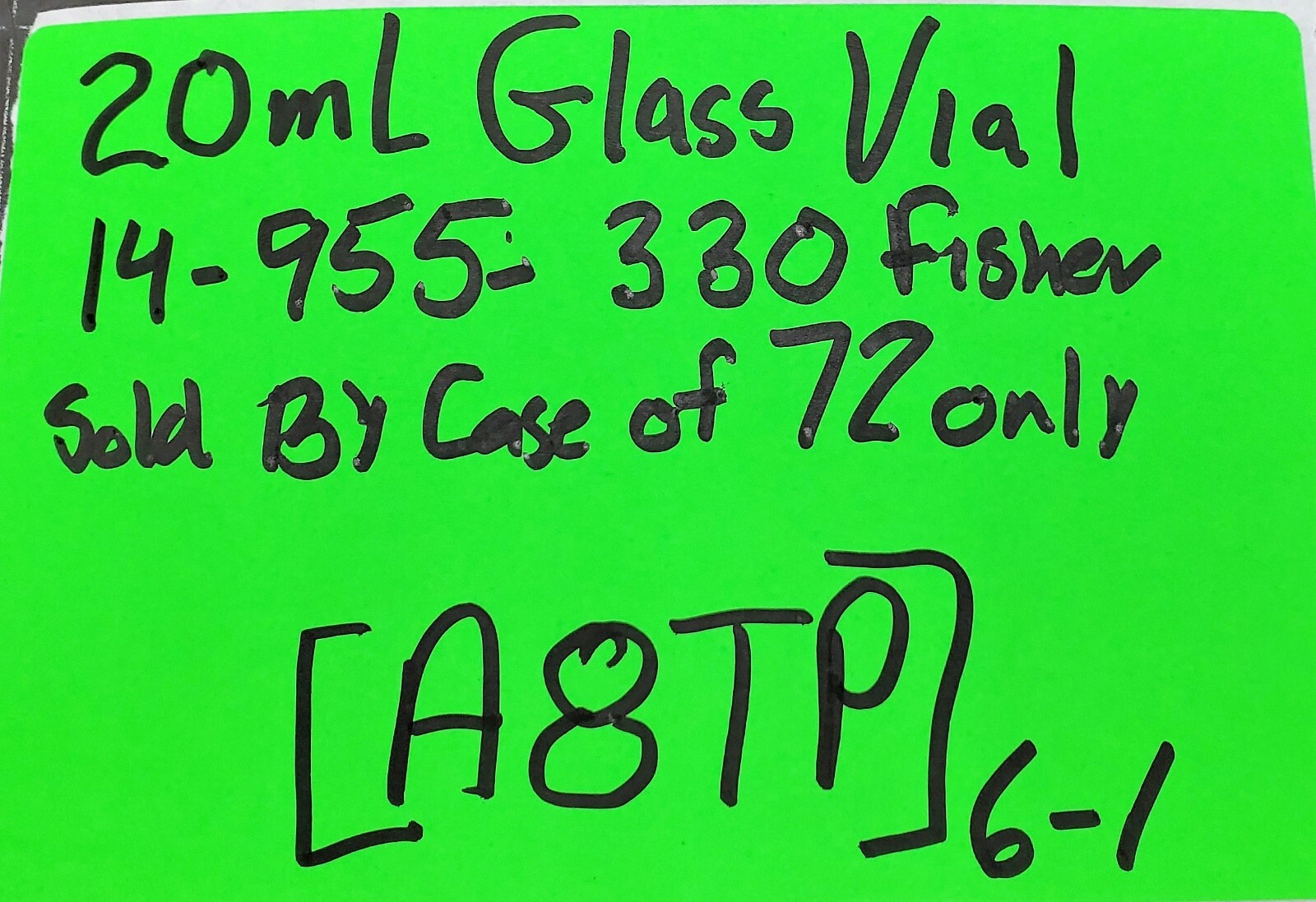 20ml Clear Borosilicate Sample Vials with Black Phenolic Rubber Caps [A8TP]