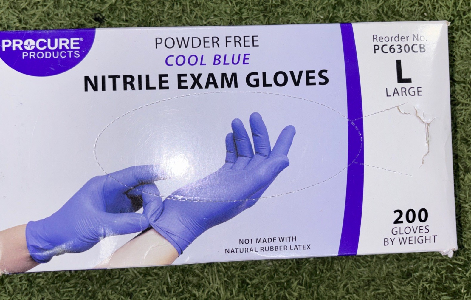 Procure Nitrile Exam Gloves #PC630CB, Powder Free, Blue, Large, 1 Box – Qty 200