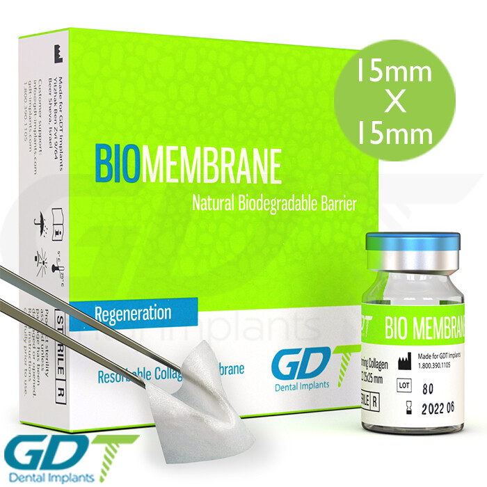 15mmX15mm BioMembrane Reso rbable Collagen Barrier Sterile Package GDT Im plants