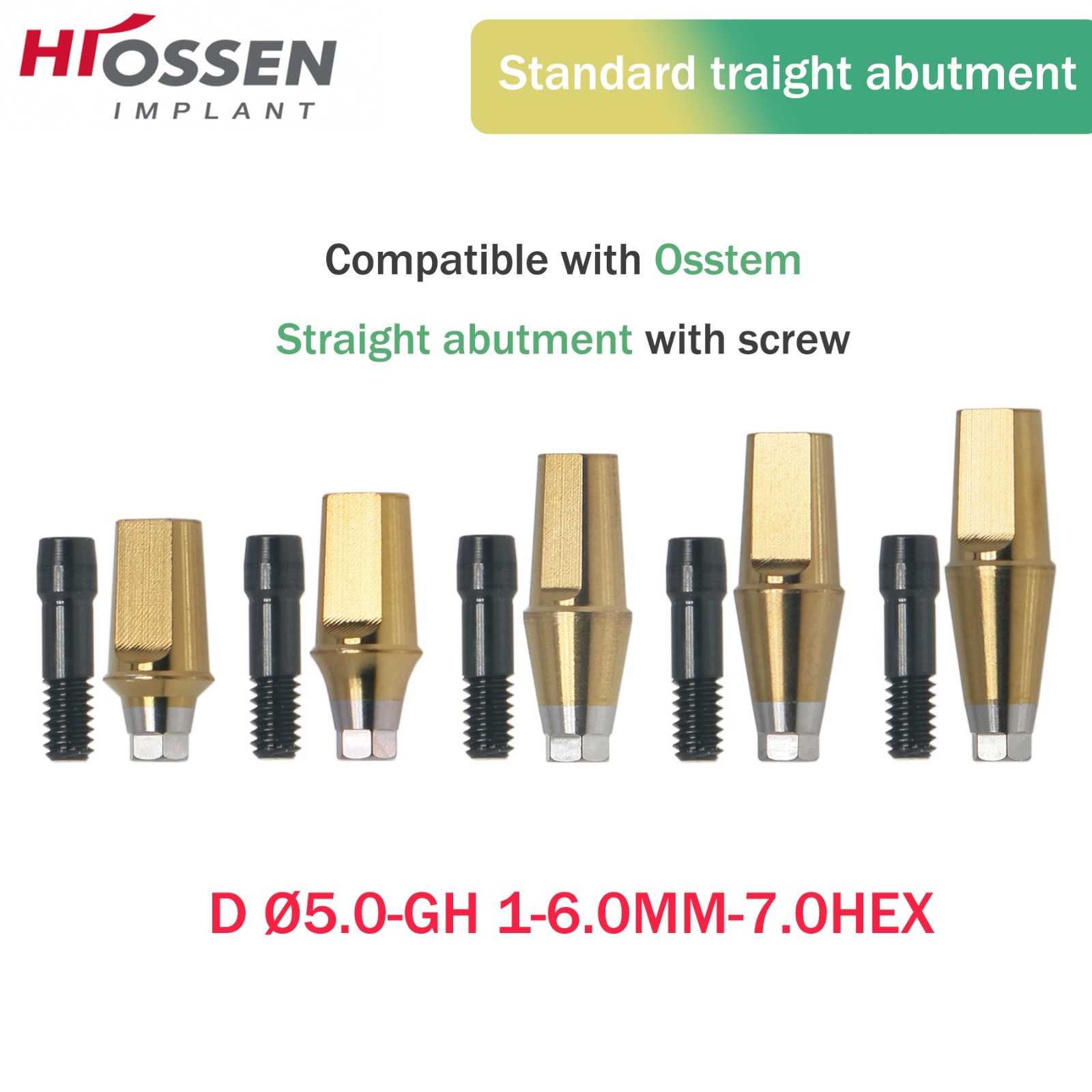 Hiossen Straight Transfer Abutment Components ET III SA Implant MINI/Regular Hex