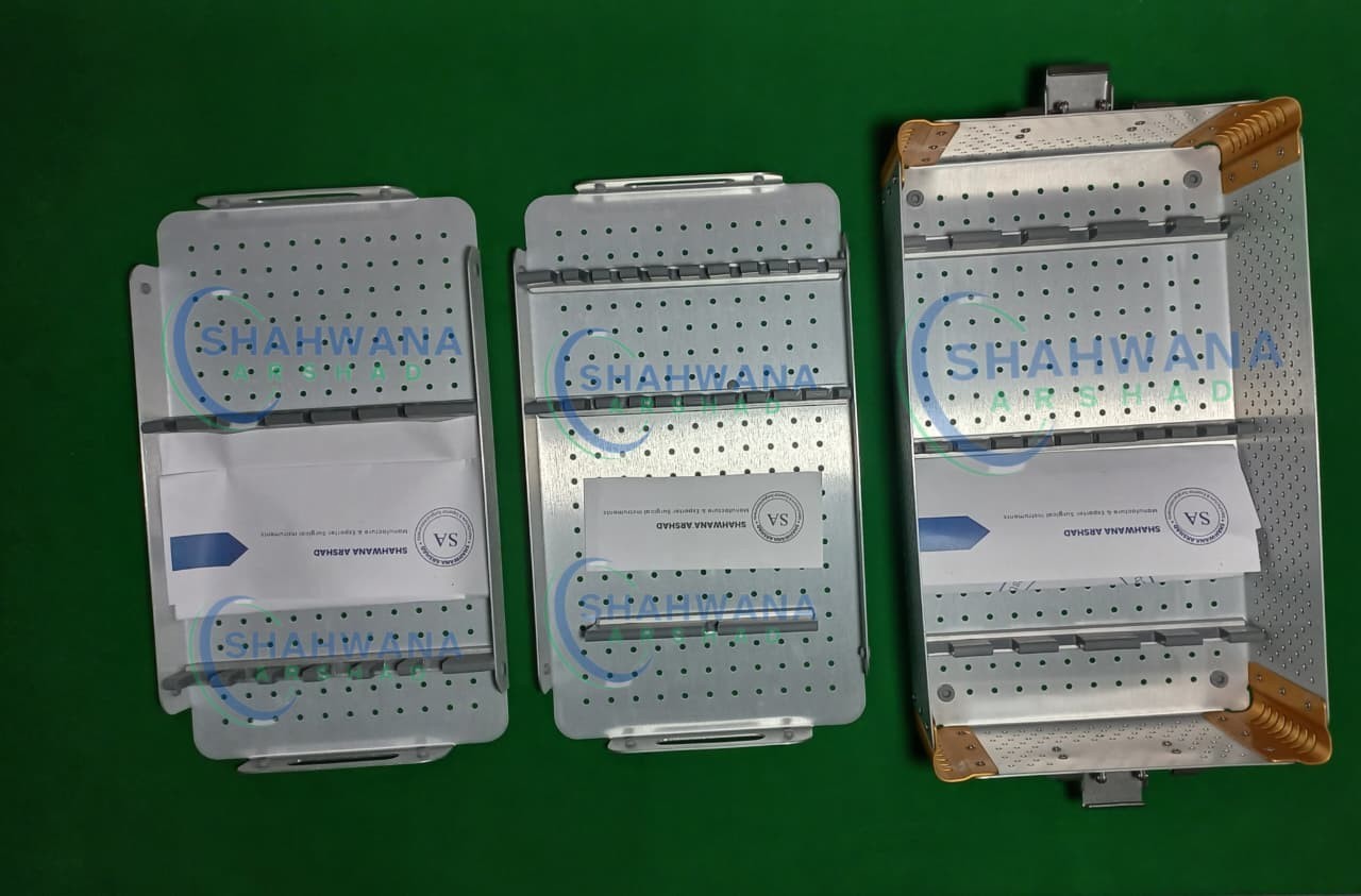 Aluminum sterilization Box With 2 Tray Surgical Instruments Box Orthopedic Box