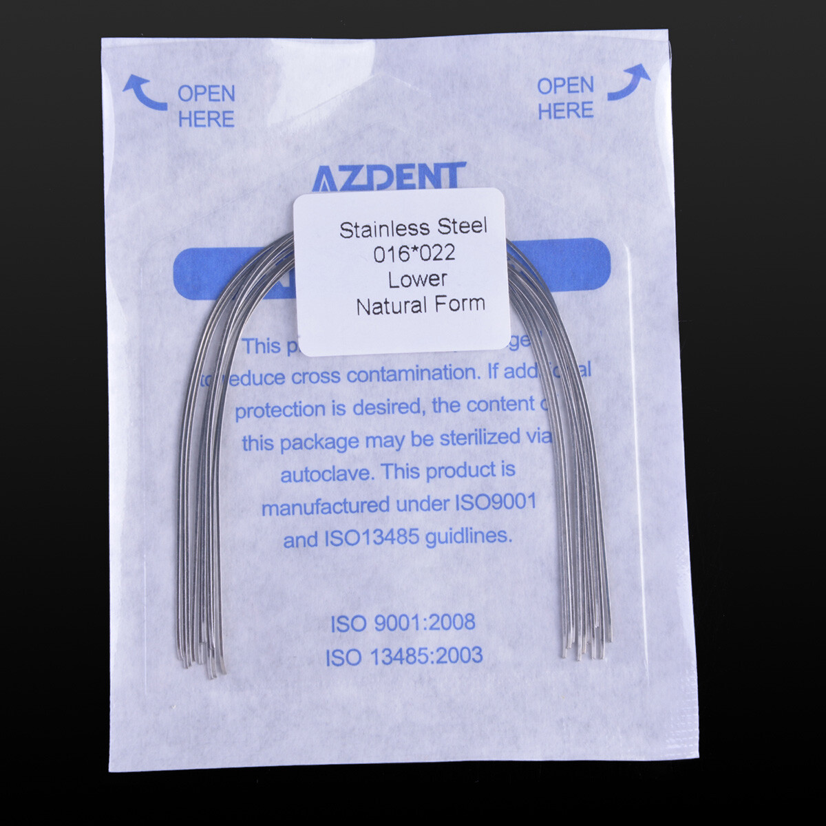 AZDENT Alambre de Arco Rectangular Dental de Acero Inoxidable para Ortodoncia 16