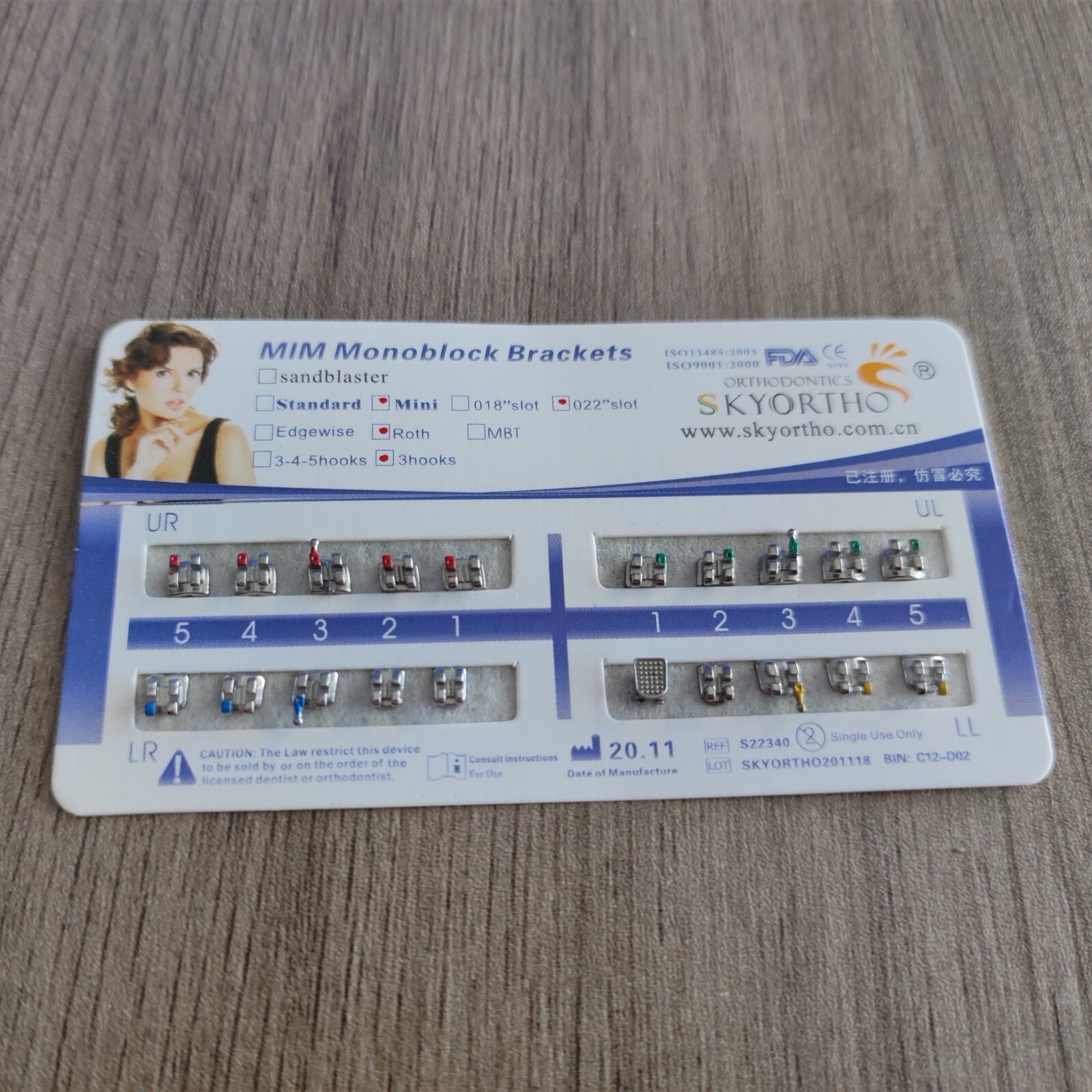 10 Packs Dental Brackets Metal Braces Mini Roth 022 no Hook MIM Ultrathin