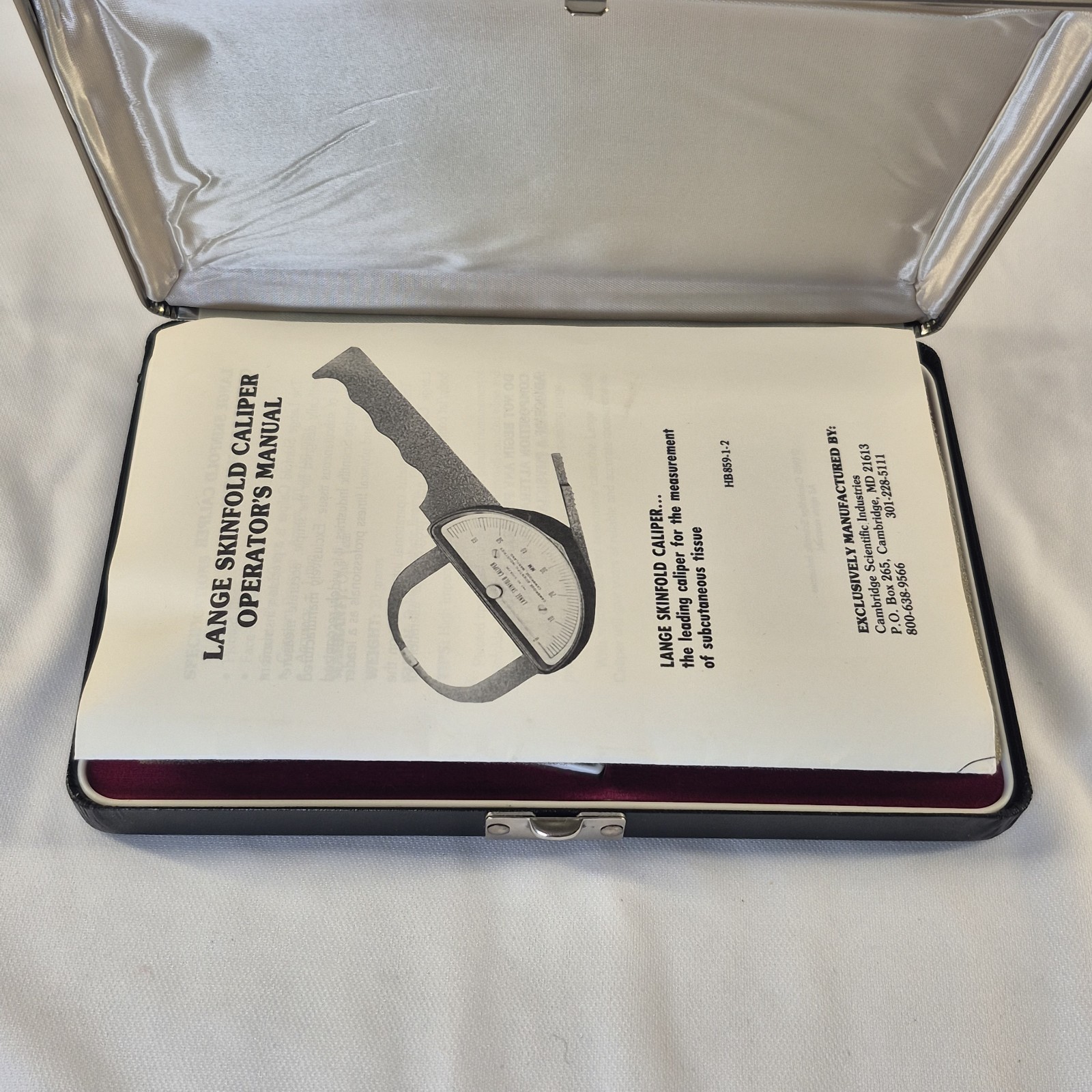 Vintage Lange Skinfold Caliper Cambridge Scientific Industries & Manual