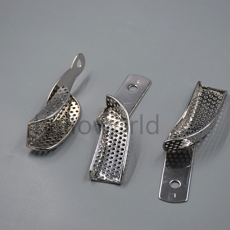 Dental Stainless Steel Partial Impression Trays Quadrant Autoclavable 3 Pcs/Set