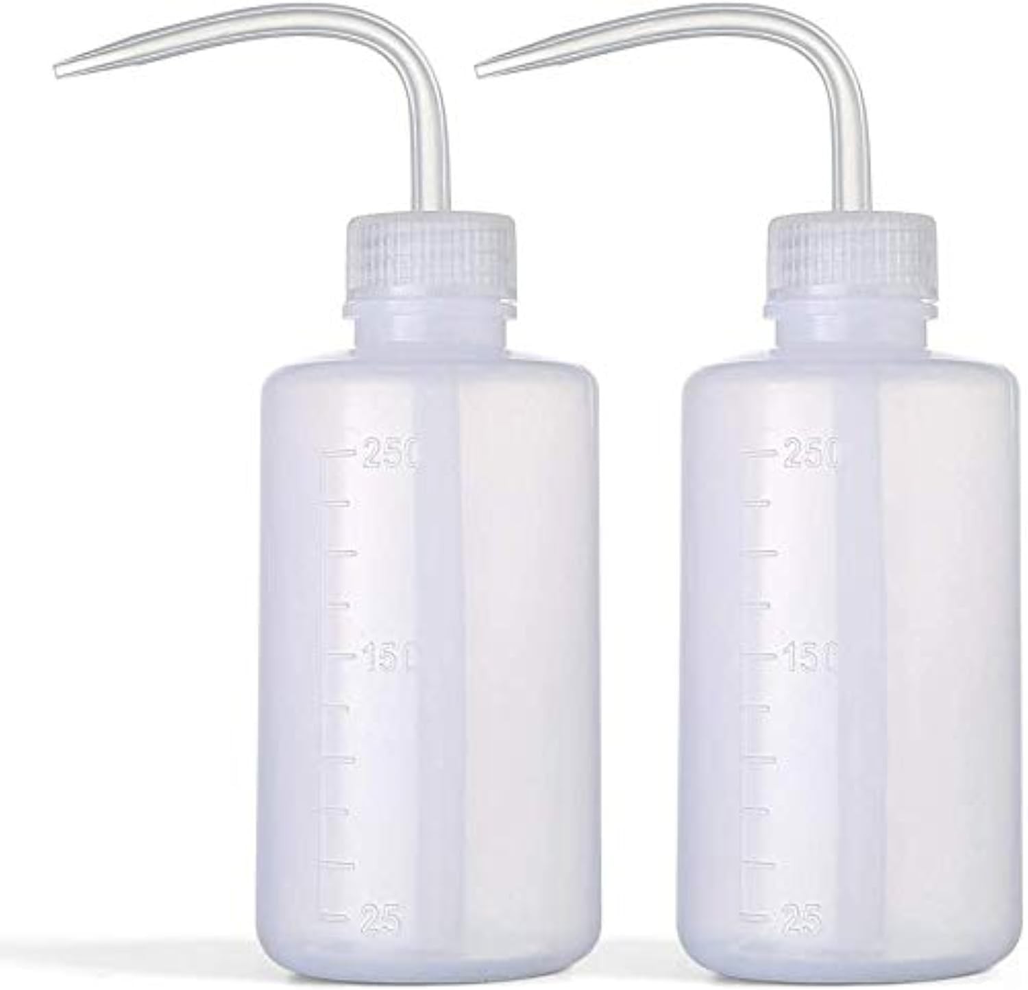 Wash Bottles – 2pcs 250ml Safety Watering Tools, Economy 2x250ml, White