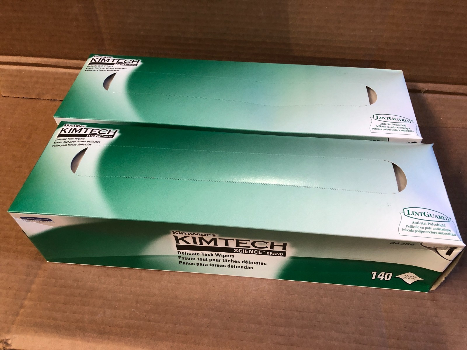 Lot of 2 KimTech Kimwipes Delicate Task Wipers 15″ x 17″ 1-Ply Box of 140 Wipes