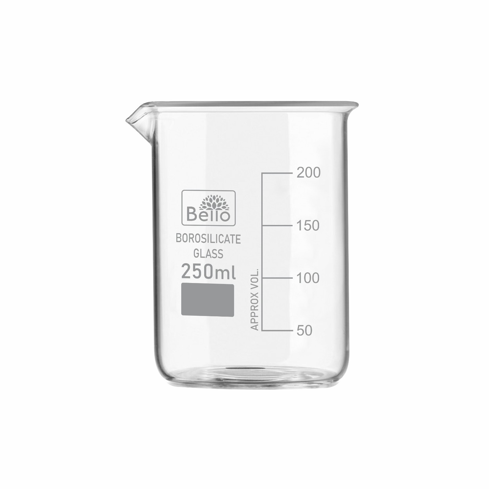 Bello A Grade Graduated Borosilicate Glass 250 ml Beaker for Lab