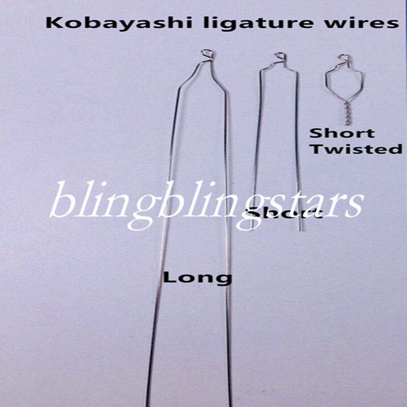 100 Pcs Dental Orthodontic Bracket Preformed/Kobayashi Ligature Wire Long/Short
