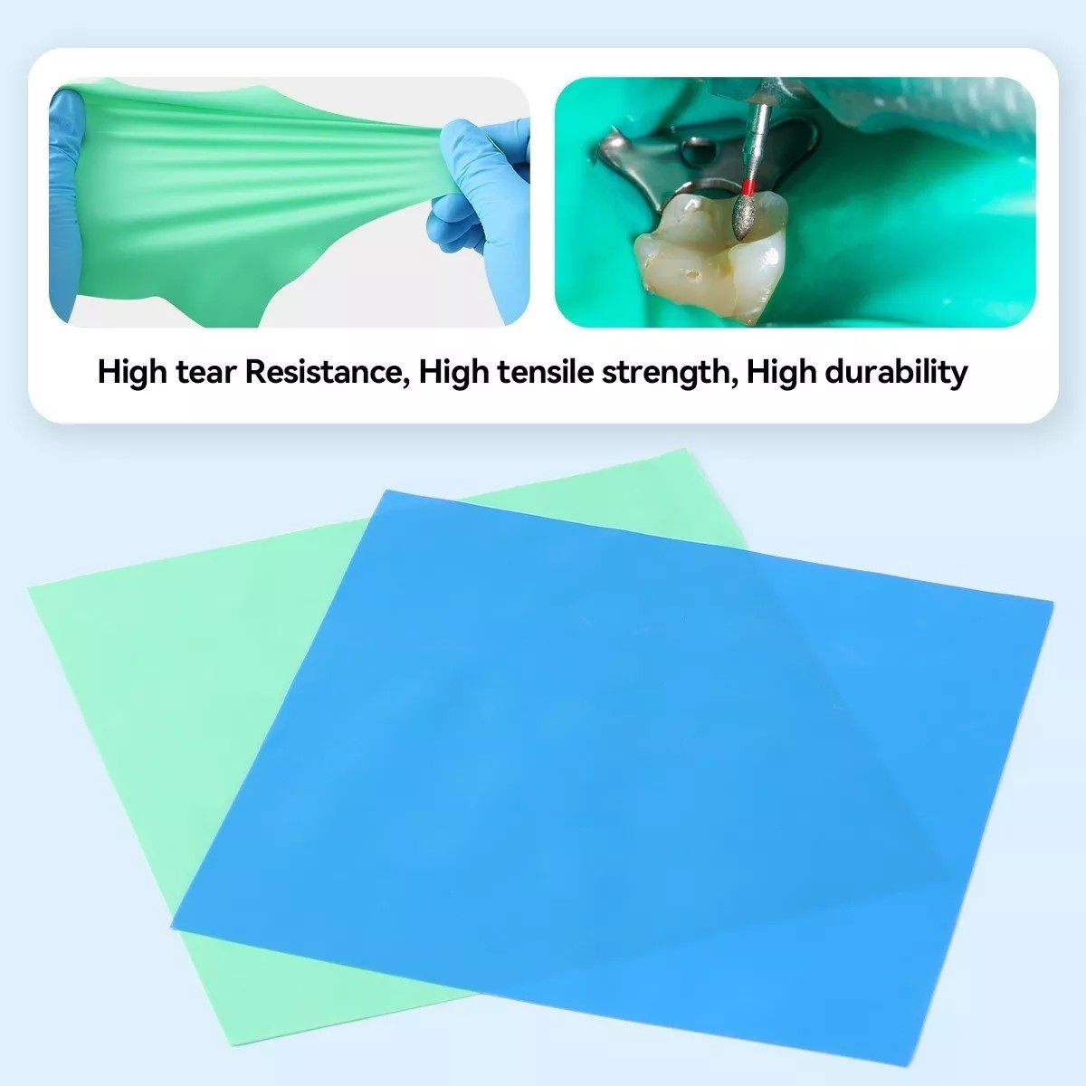 36 pcs/pack Dique dental de goma higiénico mediano 6×6 pulgadas látex natural