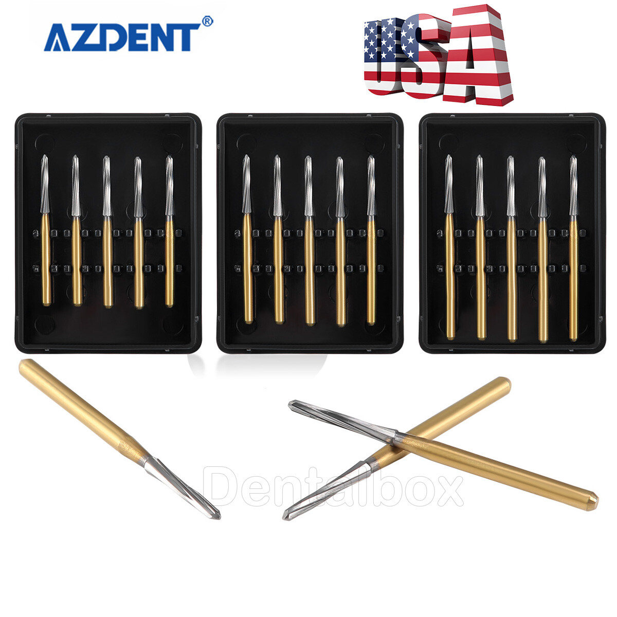 Dental Endodontic Use Tungsten Carbide Burs FG 1.6mm Diameter 3 Size 5PCS/BOX
