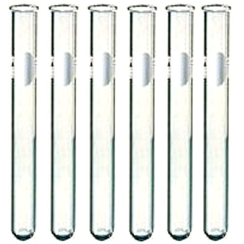 16x150mm Pyrex Glass Test Tubes with Rim and Marking Spot (12 Packs of 6)