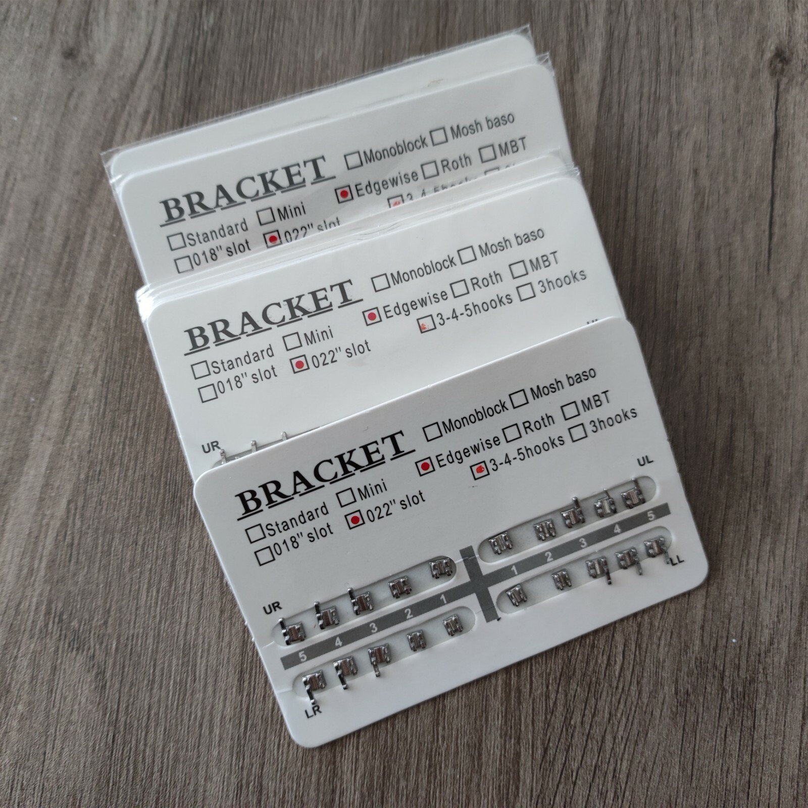 10Sets Dental Brackets Orthodontics Standard Edgewise 0.022 Slot 345 With Hooks