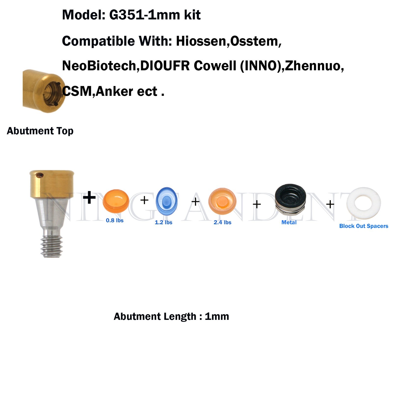 Hiossen Osstem Dental Attachment Locat0r Caps Overdenture Implant Mini Abutments