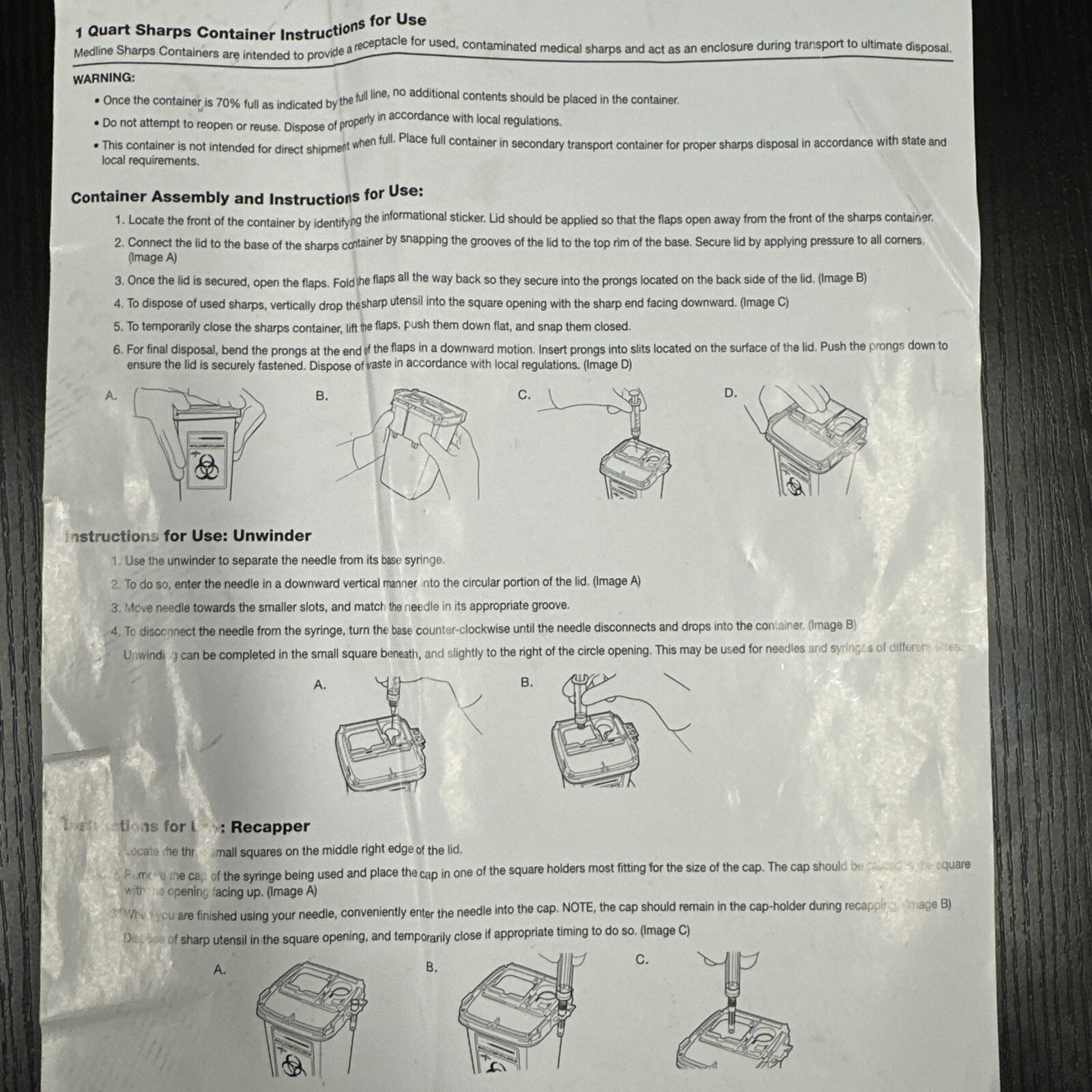 Sharps Container Biohazard Needle Disposal Medline 1 Quart Size Tattoo – 2 PACK