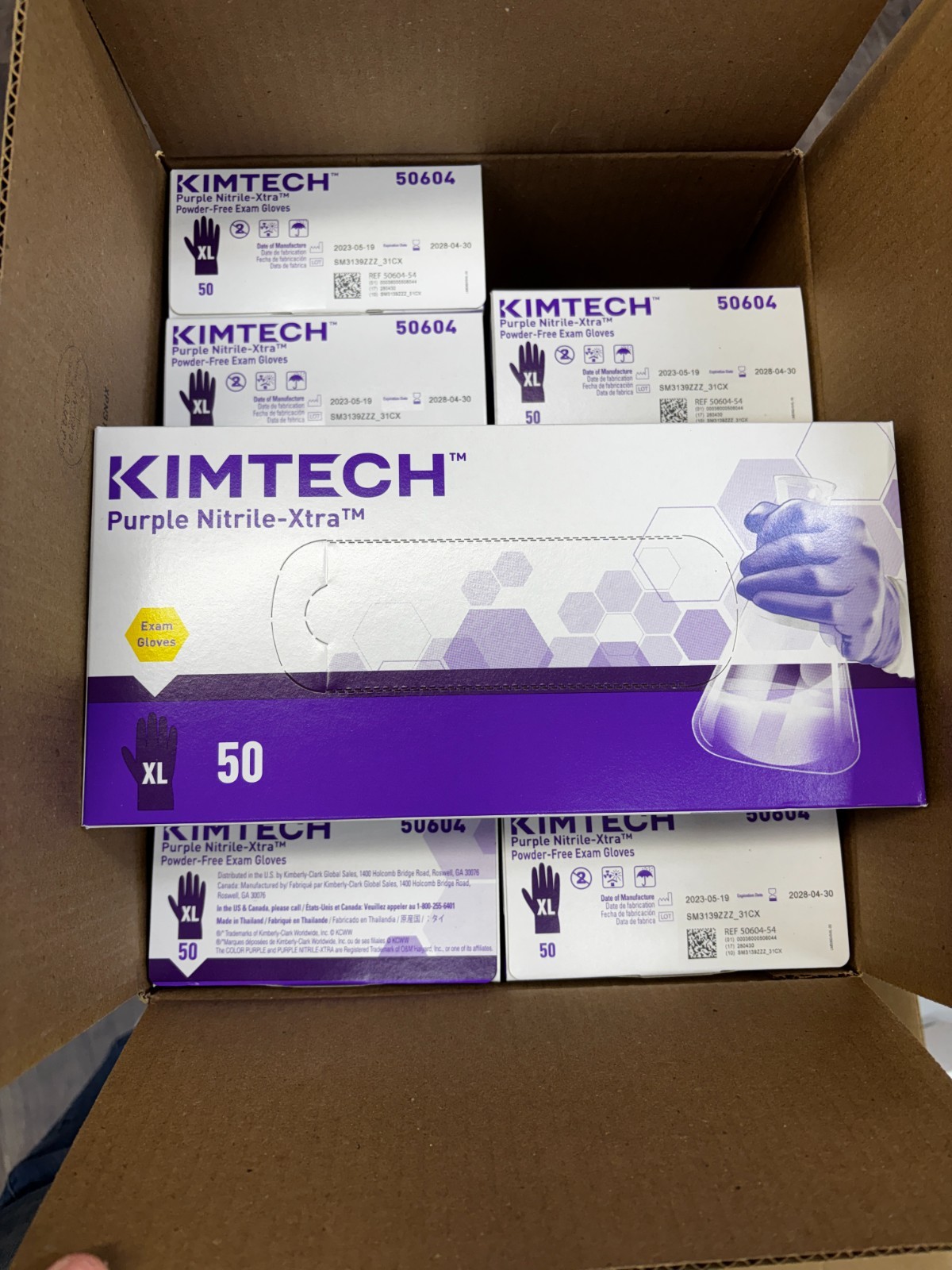 Kimtech Purple Nitrile Xtra Exam Gloves XL 50604 Powder Free 10 Boxes(500 pack)