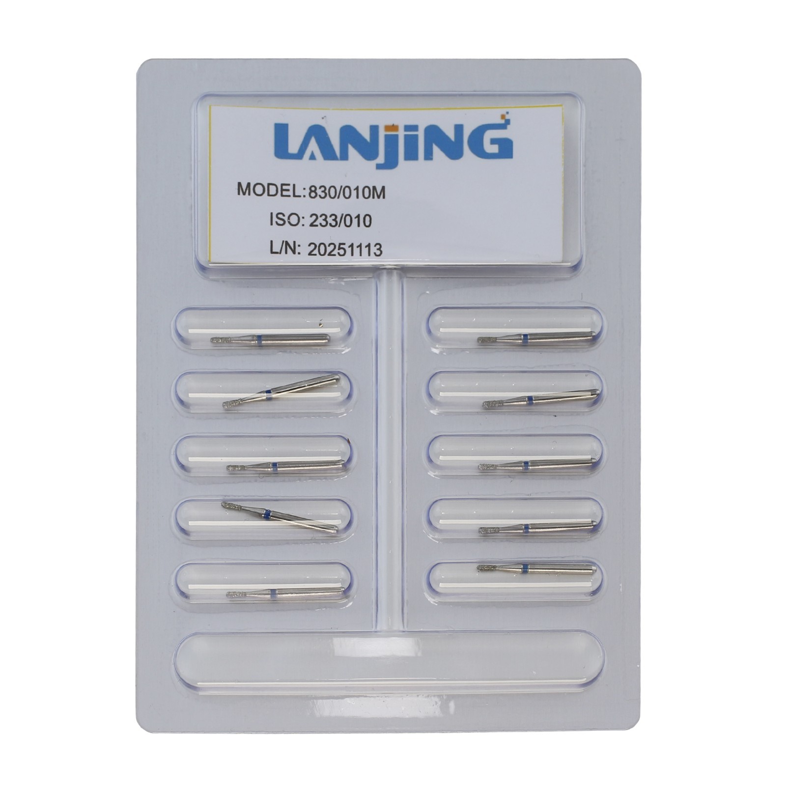Multi-Use Dental Diamonds Pear FG Burs 830 830L Medium Coarse Grit High Speed