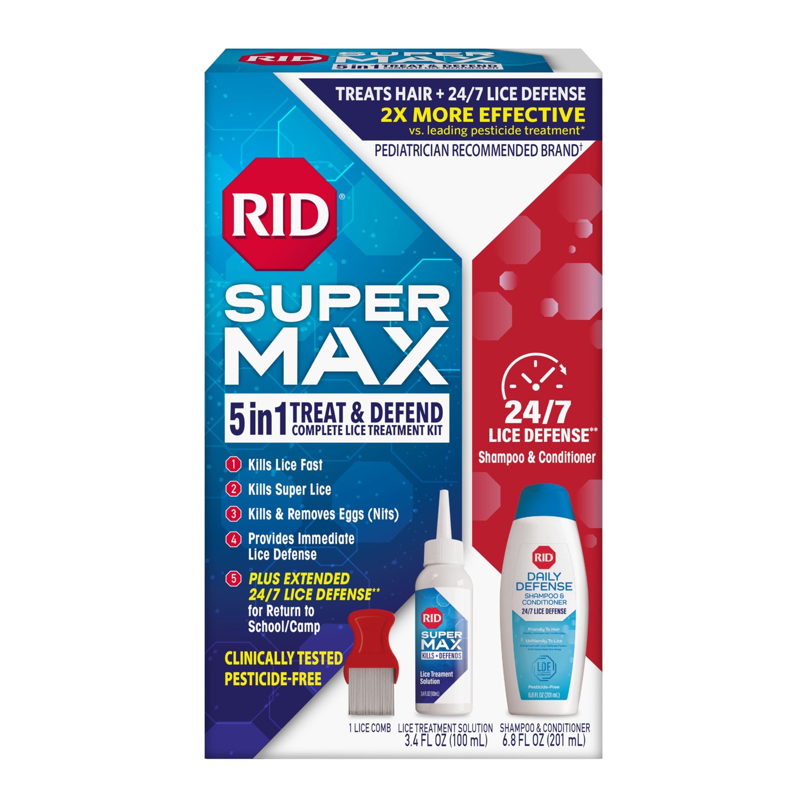 Rid Super Max 5-In-1 Complete Treatment Kit Kills Super 24/7 Defense