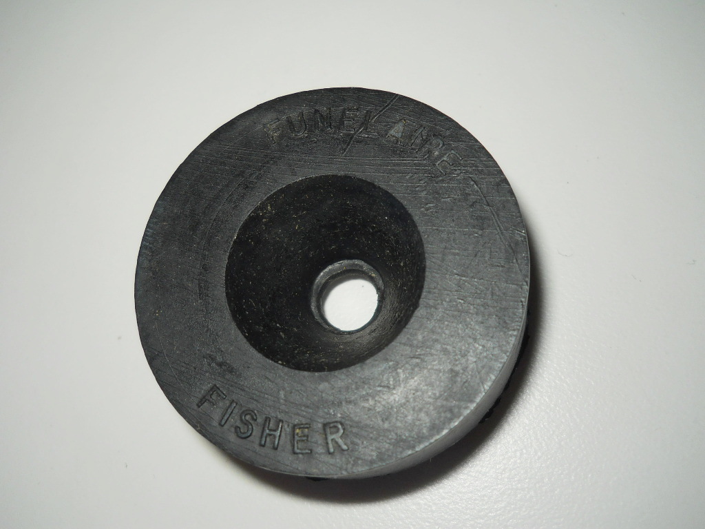 Fisher Scientific Funelaire Black Rubber Bushing Stopper, 7mm ID x 44mm OD
