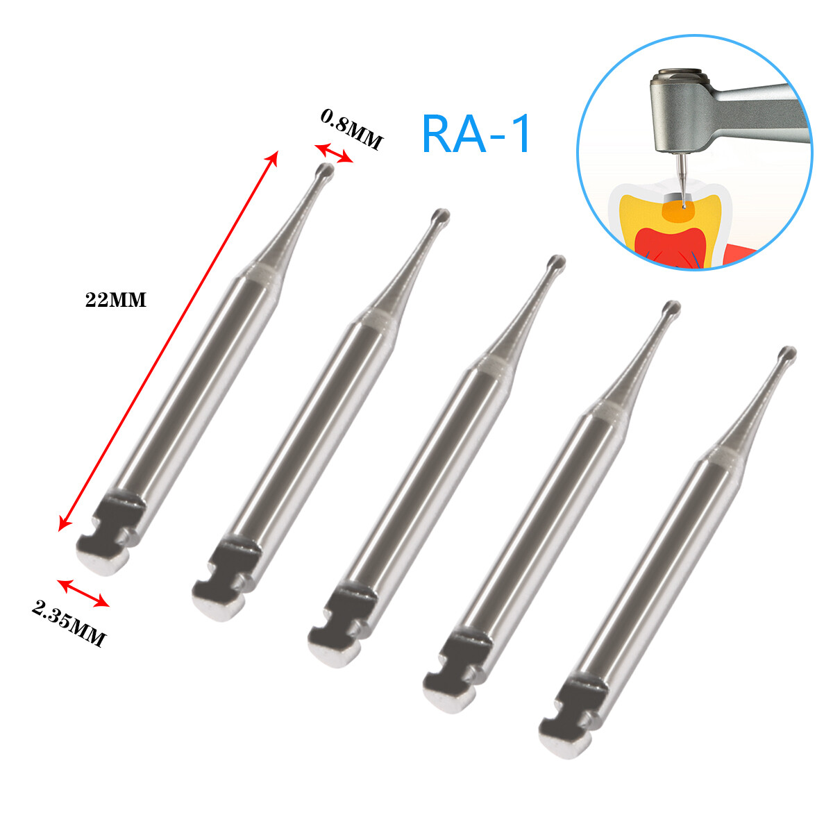 Dental RA #1-8 Round Carbide Bur for Slow Speed Latch Type #1-8 RA Burs DL