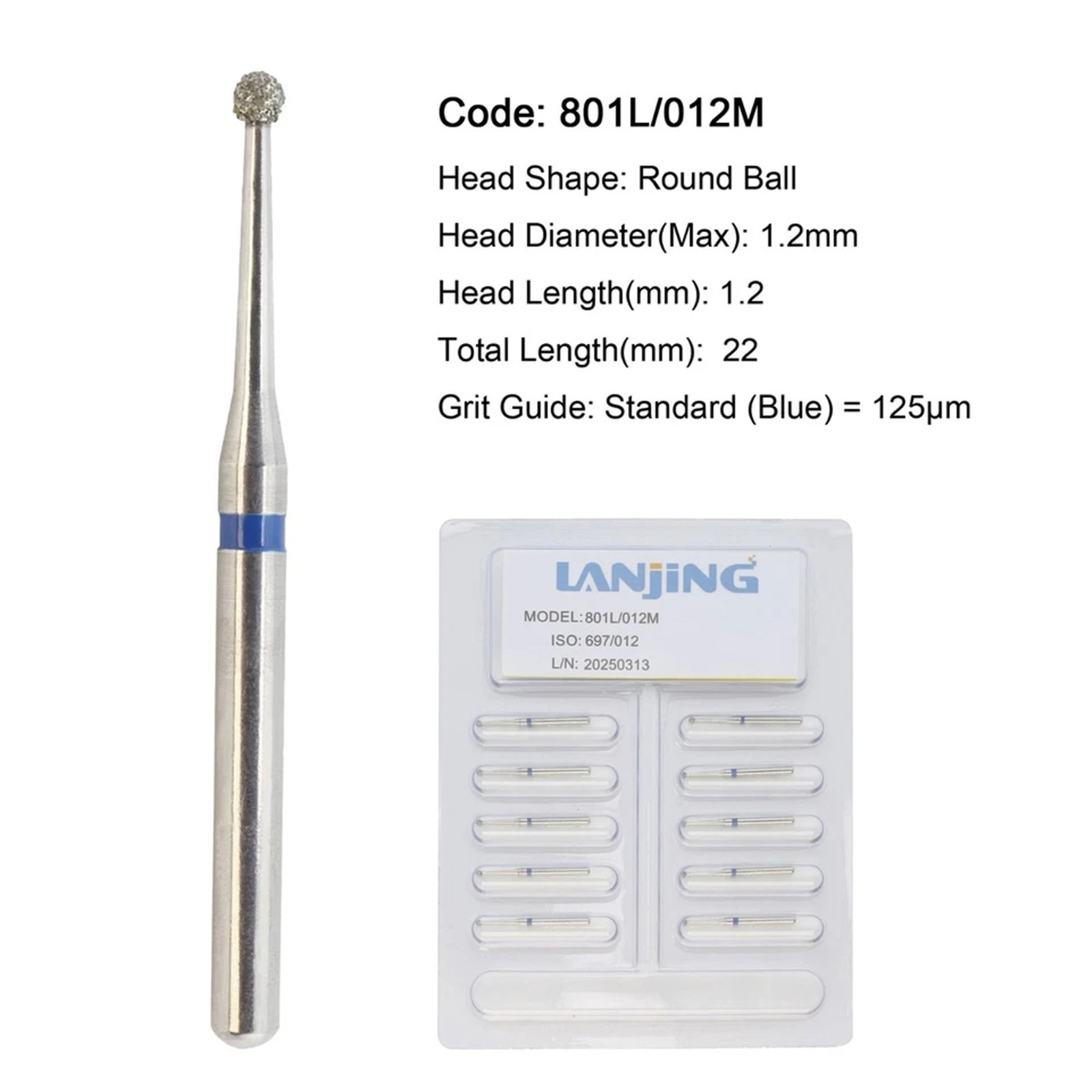 Dental Burs Diamond Pear Football Long Surical Round Ball Barrel High Speed FG