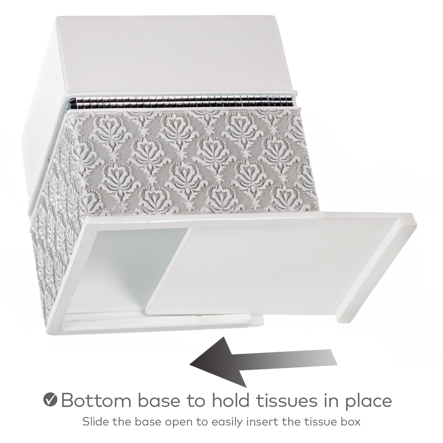 Creative Scents Mirror Damask Square – Tissues Paper Holder