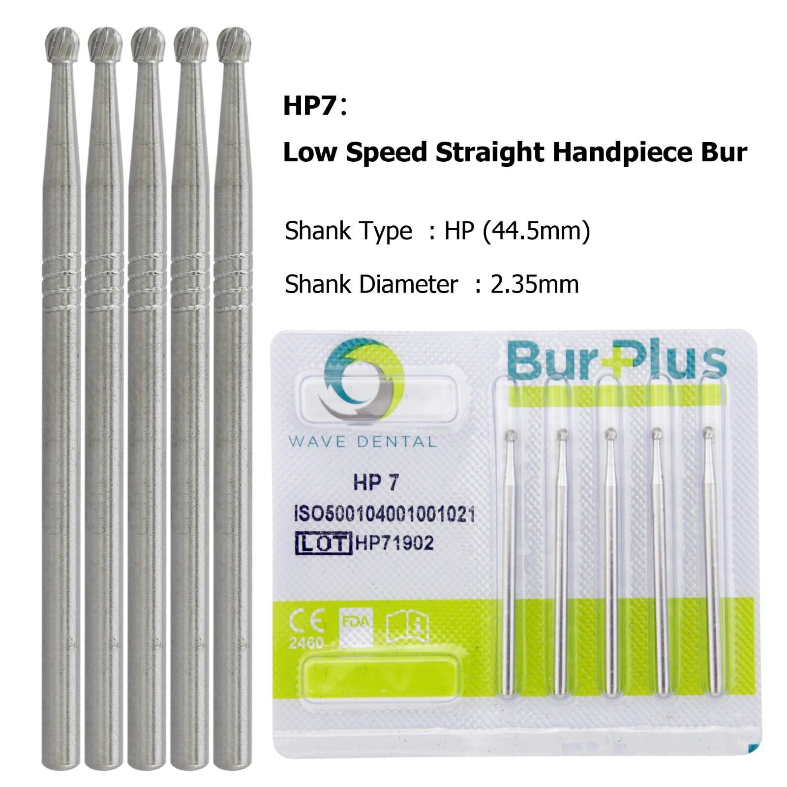 Wave Dental Straight Surgical Bur HP Round Long 44.5mm Carbide Bur For Low Speed