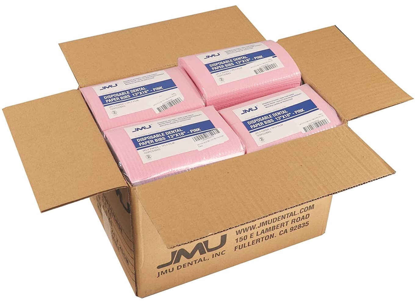 500/Case JMU Disposable Dental Bibs 3-Ply Tattoo Nail Tray Covers 13″ x 18″ Pink