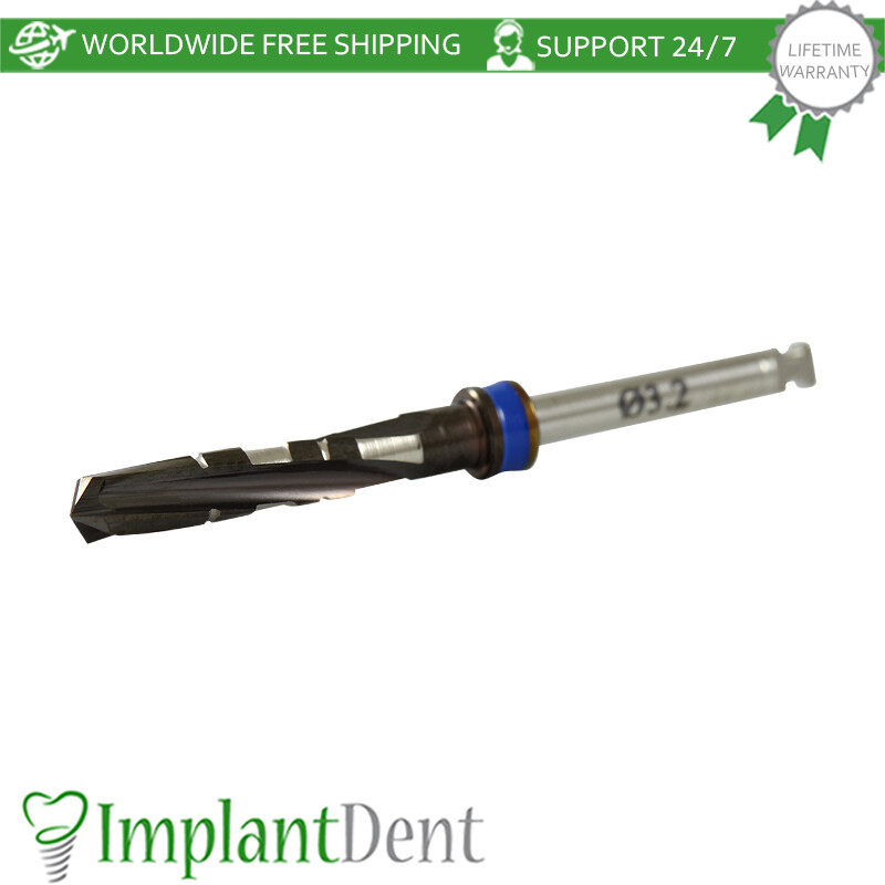 1x Dental DLC Straight Drills 16mm External Irrigated Stainless Steel Tool