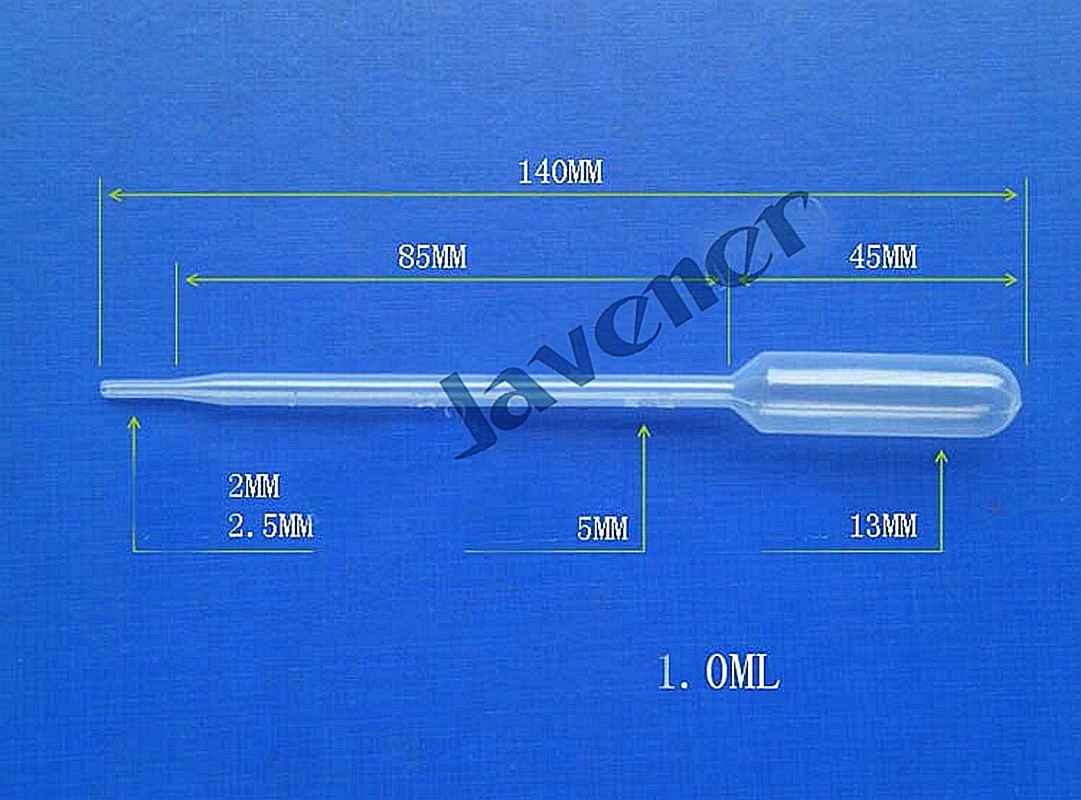 Pack of 100 0.5-5ml Transparent Pipettes Plastic Eye Dropper Transfer Graduated