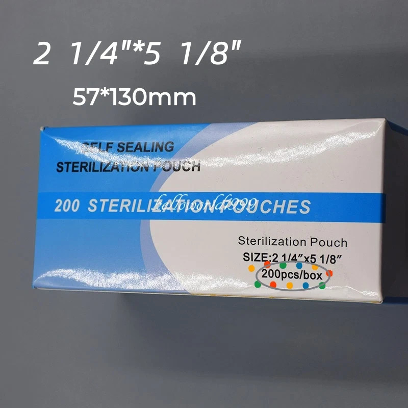 200x 2 1/4″x5 1/8″ 57*130mm Dental Autoclave Serilization Self-Sealing Pouch Bag