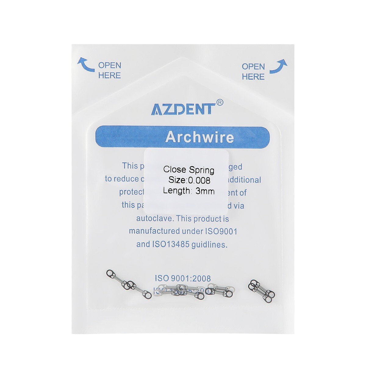 AZDENT Orthodontic Dental Closed Coil Spring 0.010″ 0.012″ 10pcs/Pack 6/9/12mm