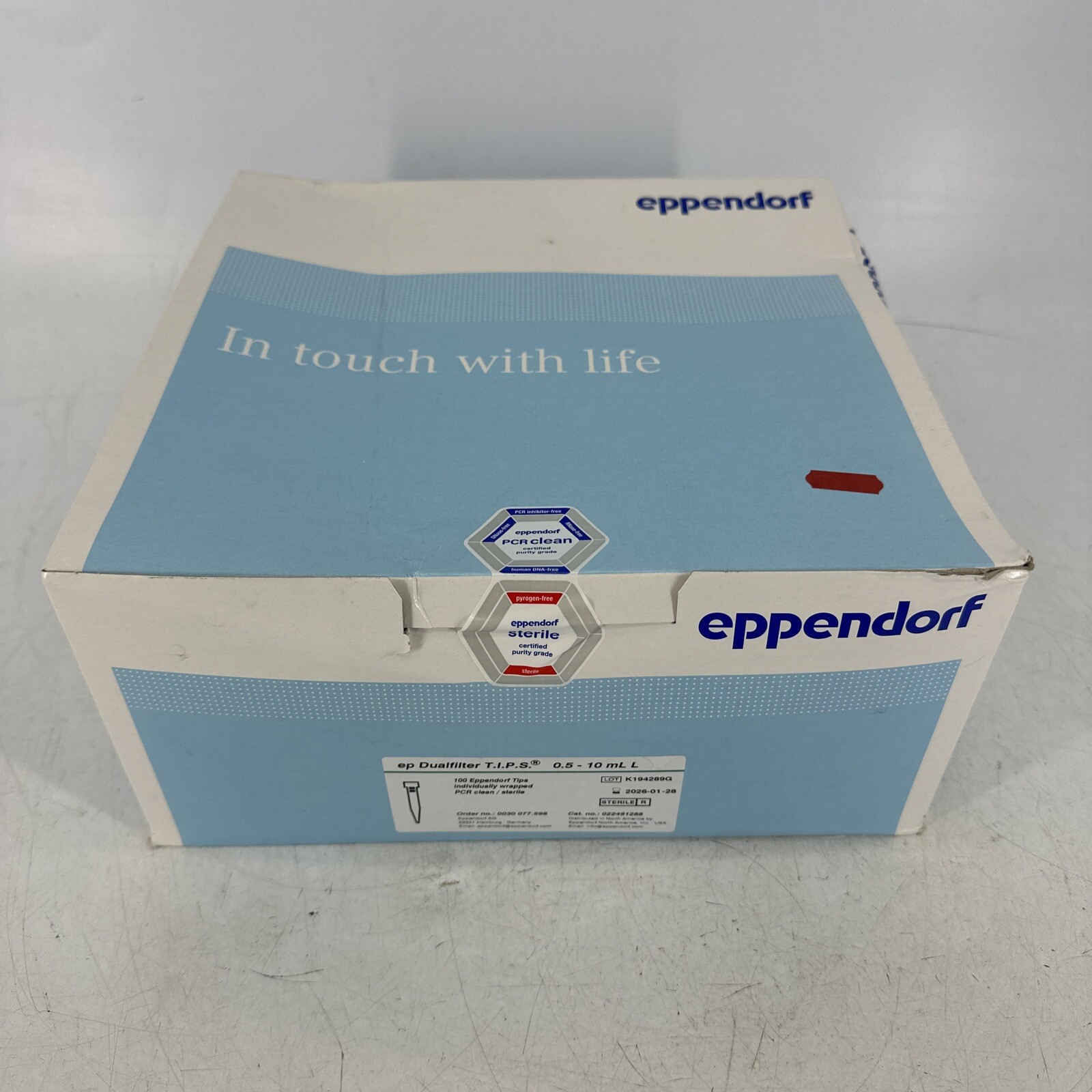 BOX OF 100 Eppendorf 022491288 ep Dualfilter T.I.P.S. 0.5-10mL L SEALED