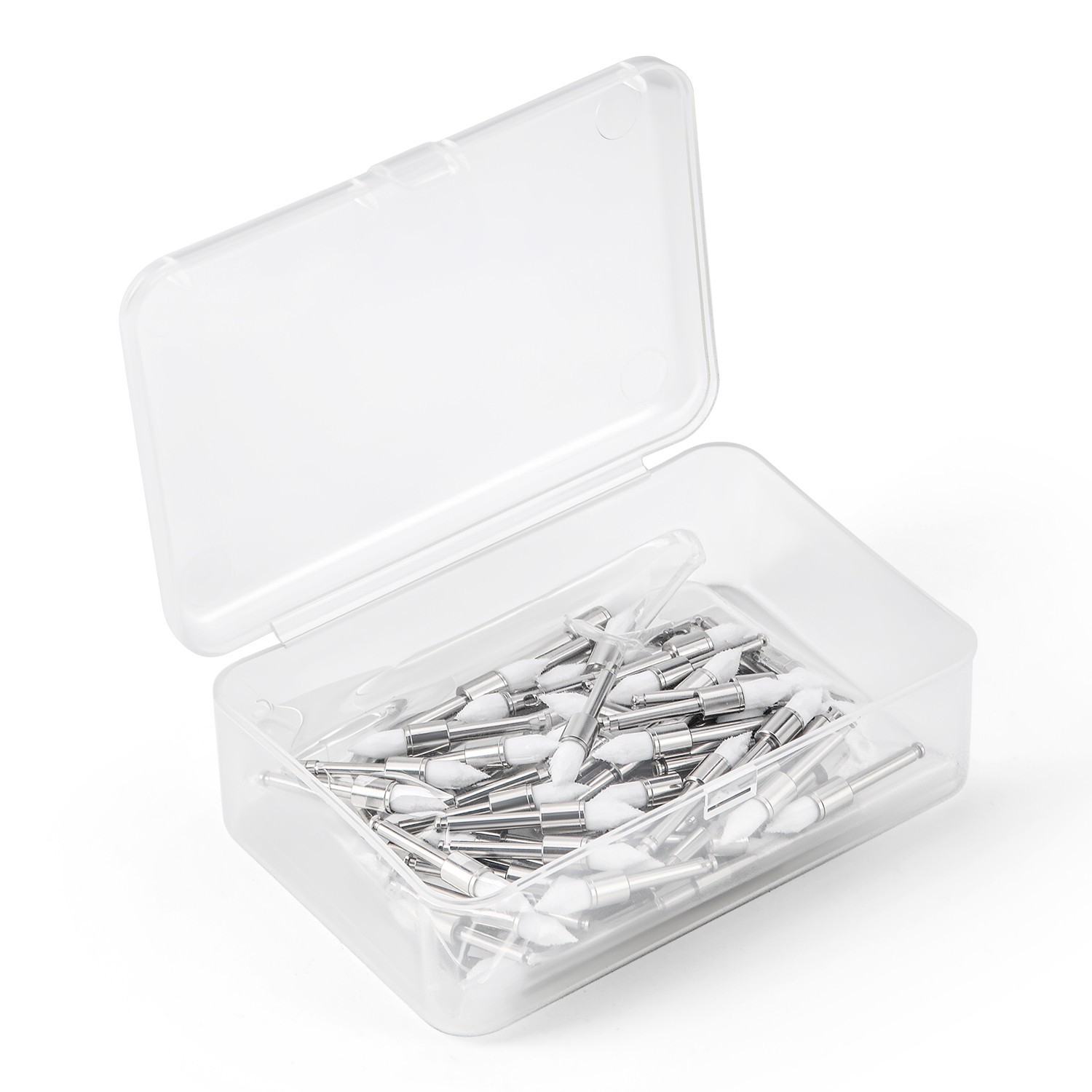 100Pcs Dental Nylon Polishing Prophylaxis Taper Brushes Bowl White RA 2.35mm