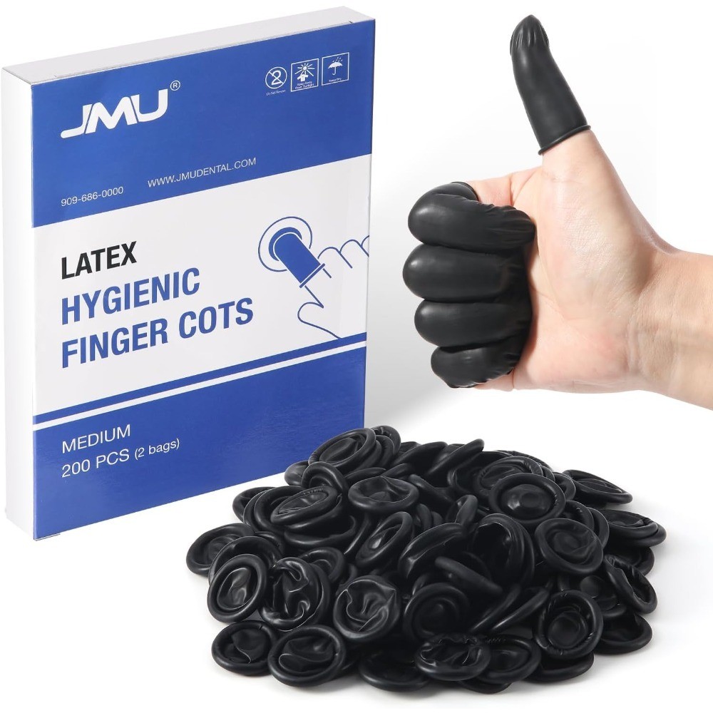 Latex Finger Cots Medium, Disposable Finger Protectors, Anti-Static Fingertips