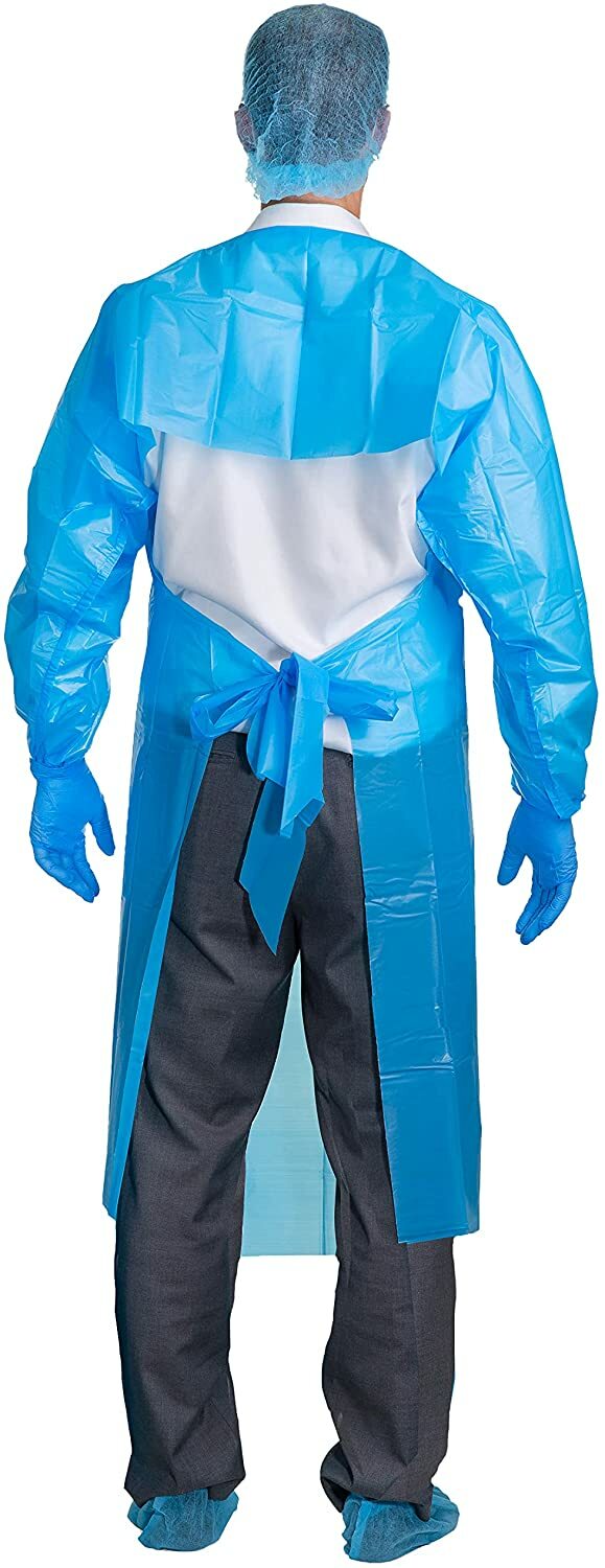 Disposable CPE 35 GSM Gown, Polyethylene Medical Isolation Gown Level 3