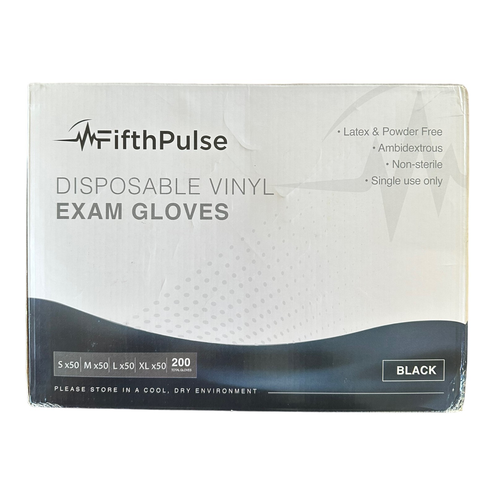 Black Disposable Vinyl Exam Gloves, Total 200 Pack All Sizes Latex & Powder Free