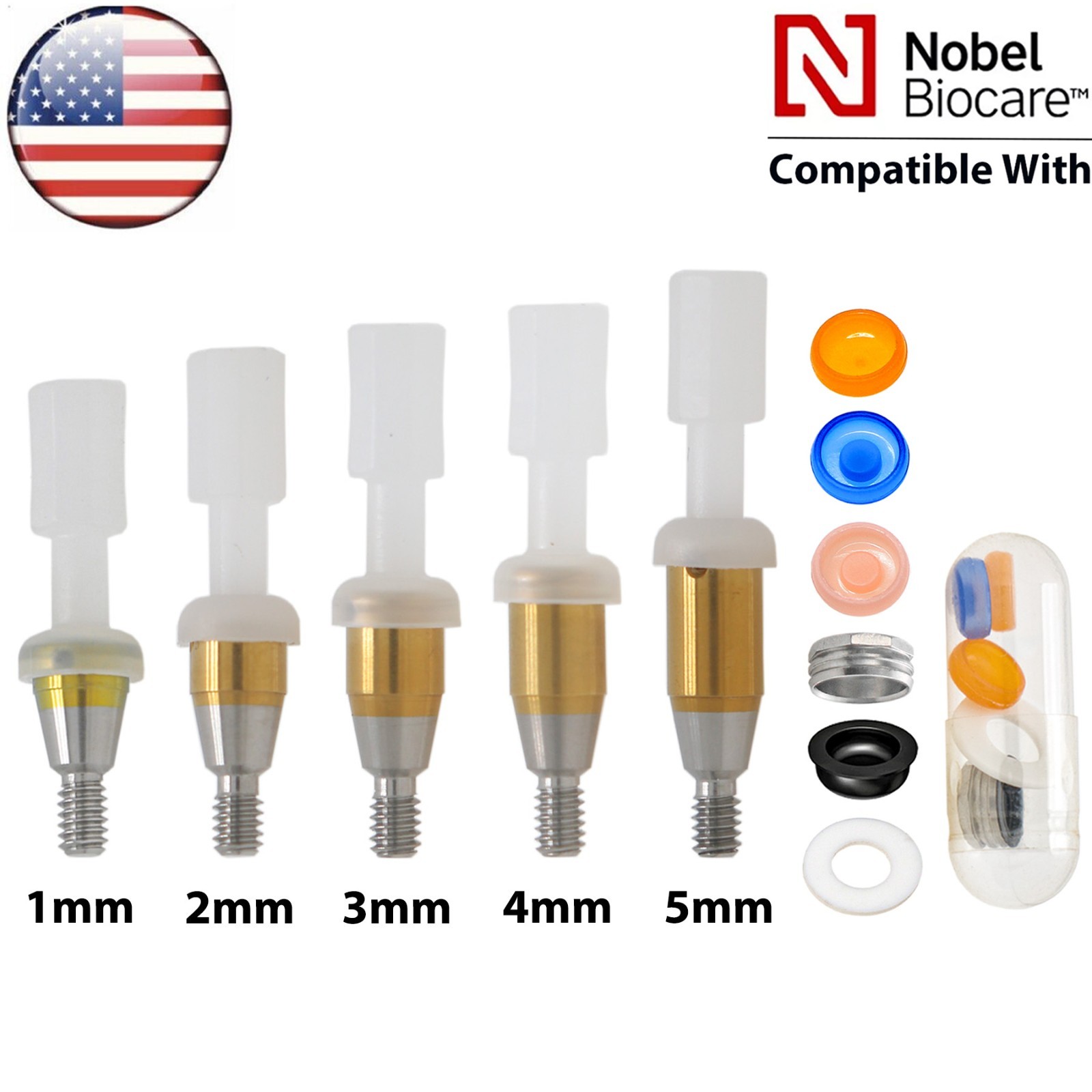 US Overdenture Locator Ti Abutment Fit Zest Retention Caps Hiossen Nobel Zimmer
