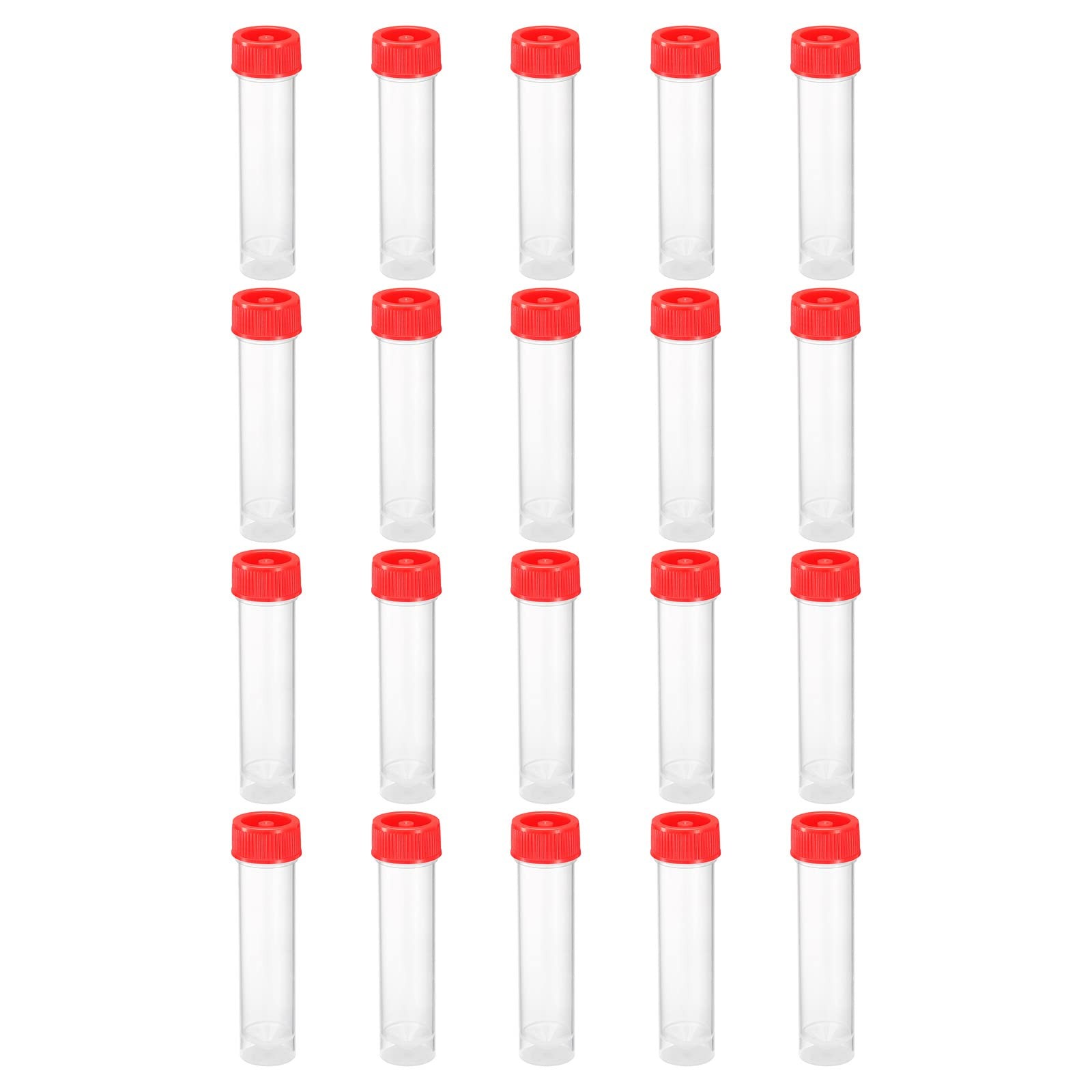 PATIKIL 30mL Plastic Test Tubes, 20 Pack Frozen Tube Vial 30mL, Red