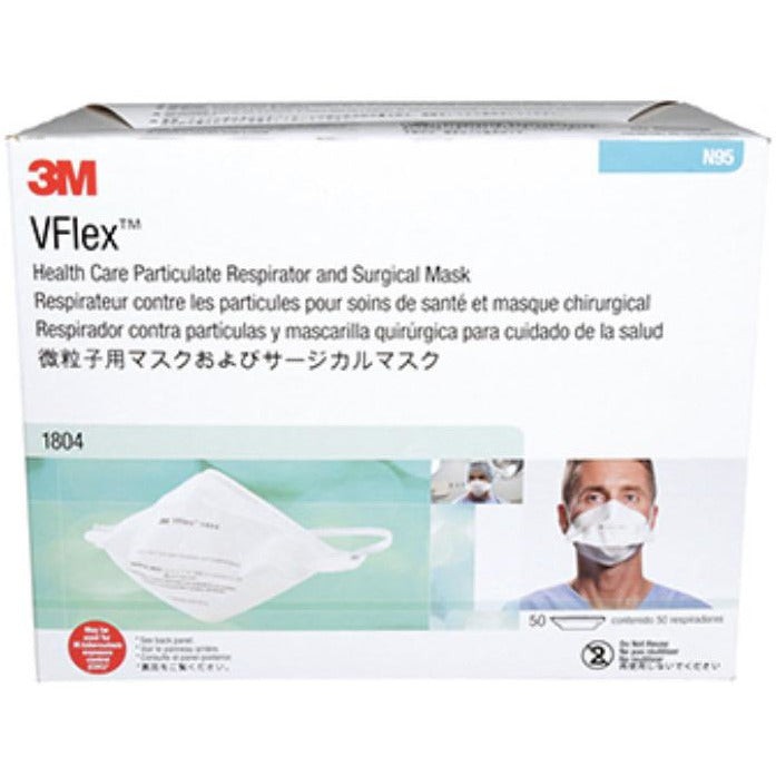 3M VFlex Healthcare Particulate Respirator and Surgical Mask 1804 NIOSH: N95