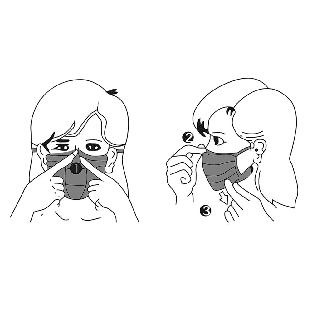 300 PCS Breathable Disposable 3-PLY Black Face Mask Ear loop Mouth Cover Dust