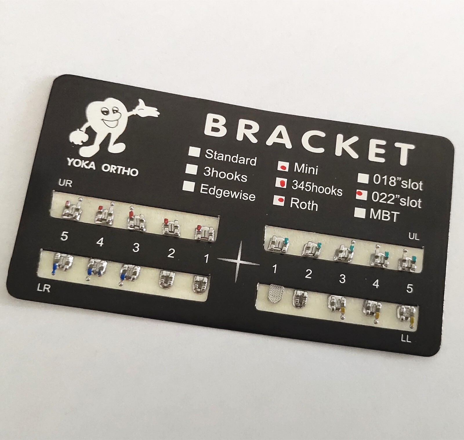 100 Sets Teeth Brackets Mini Roth 022 345 Hooks Dental Metal Braces Black Color