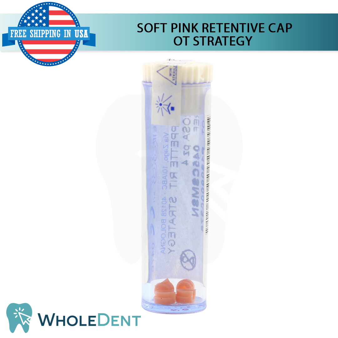 4x OT Strategy Attachment Pink Silicone Inserts Retentive Caps Dental Implant