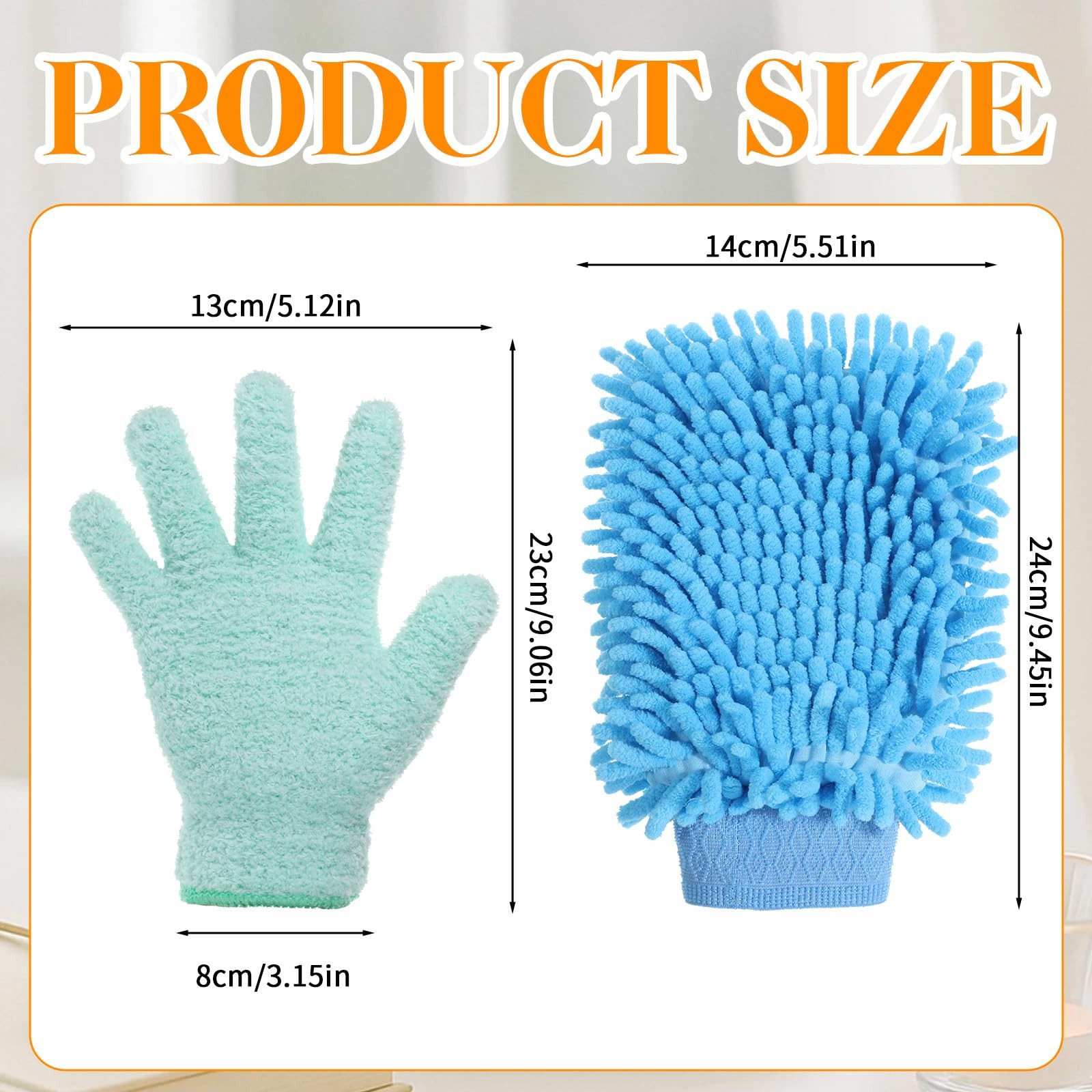 Skrfren 3 Pcs Microfiber Dusting Mitt Gloves for Plants Microfiber Gloves Was…