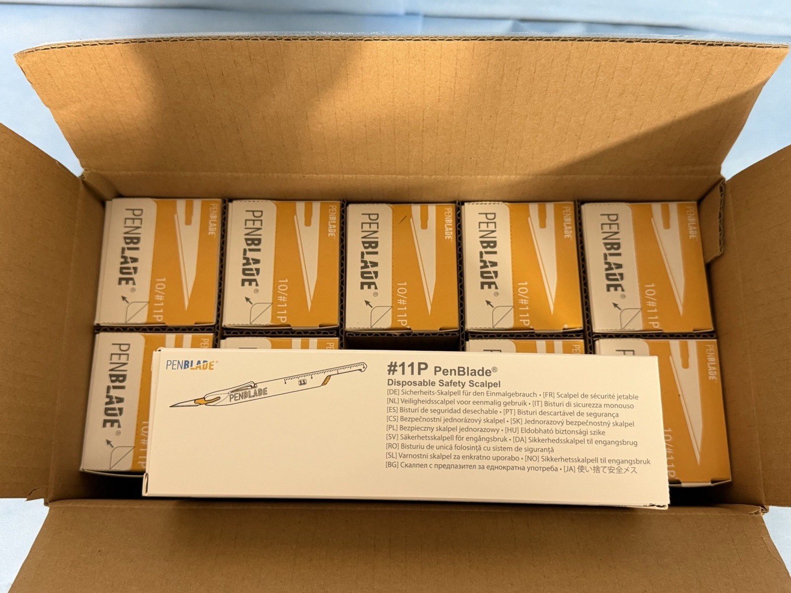 100x TIDI PenBlade #11P Disposable Safety Scalpel PB-M-11P-CAS (10 Boxes of 10)